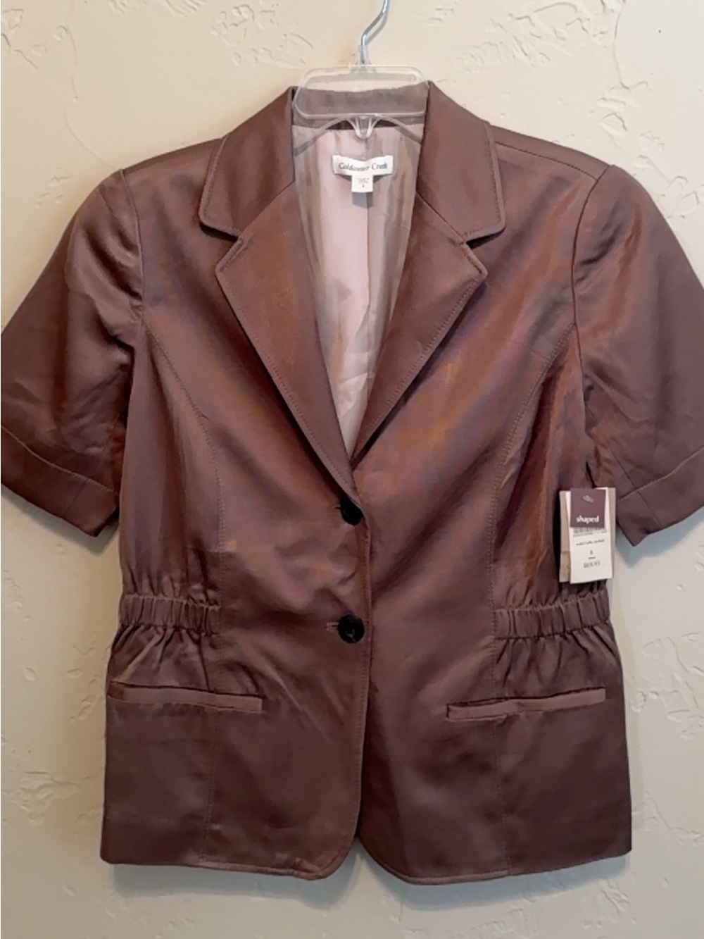 Coldwater Creek Brown Short-Sleeve Blazer